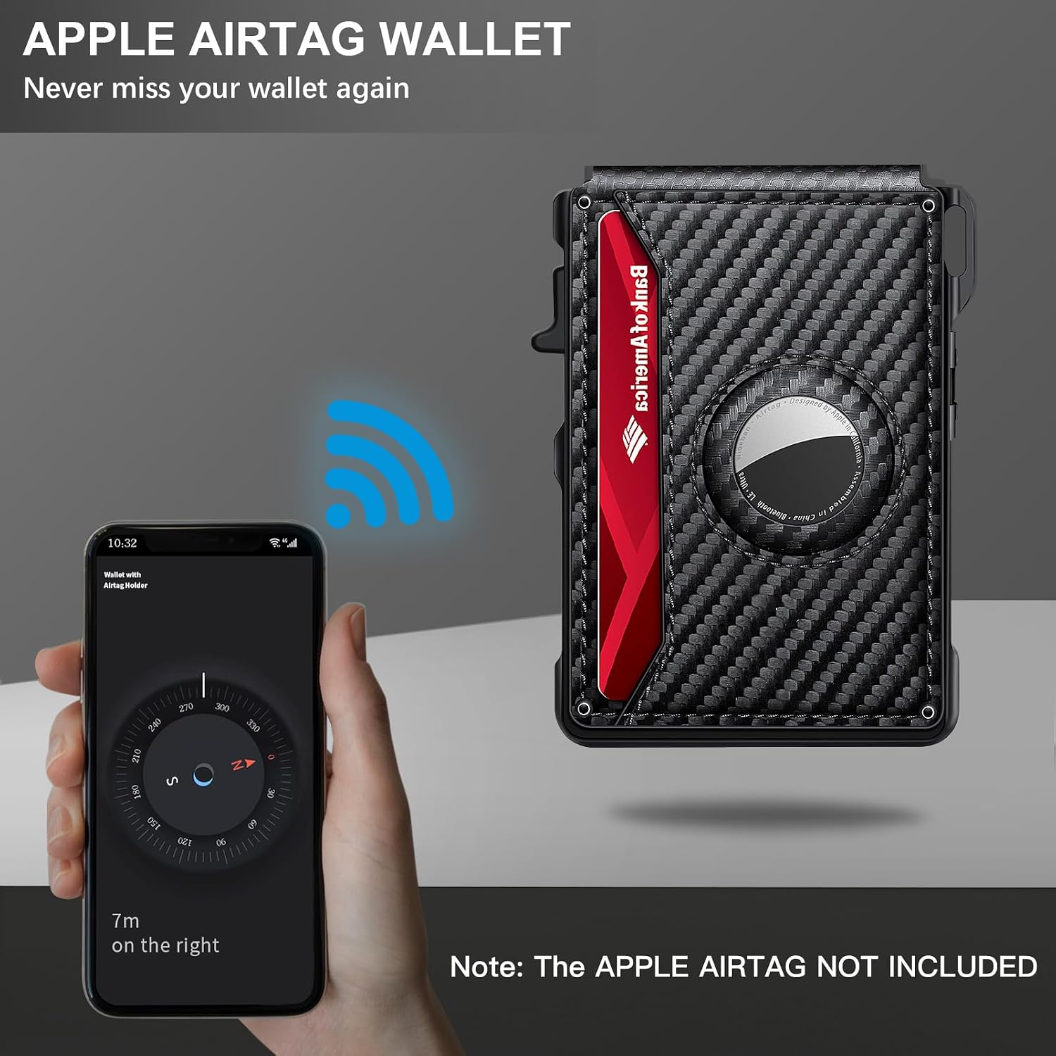 Airtag Wallet for Men Smart Wallet for Air Tag RFID Blocking Minimalist - Image 4