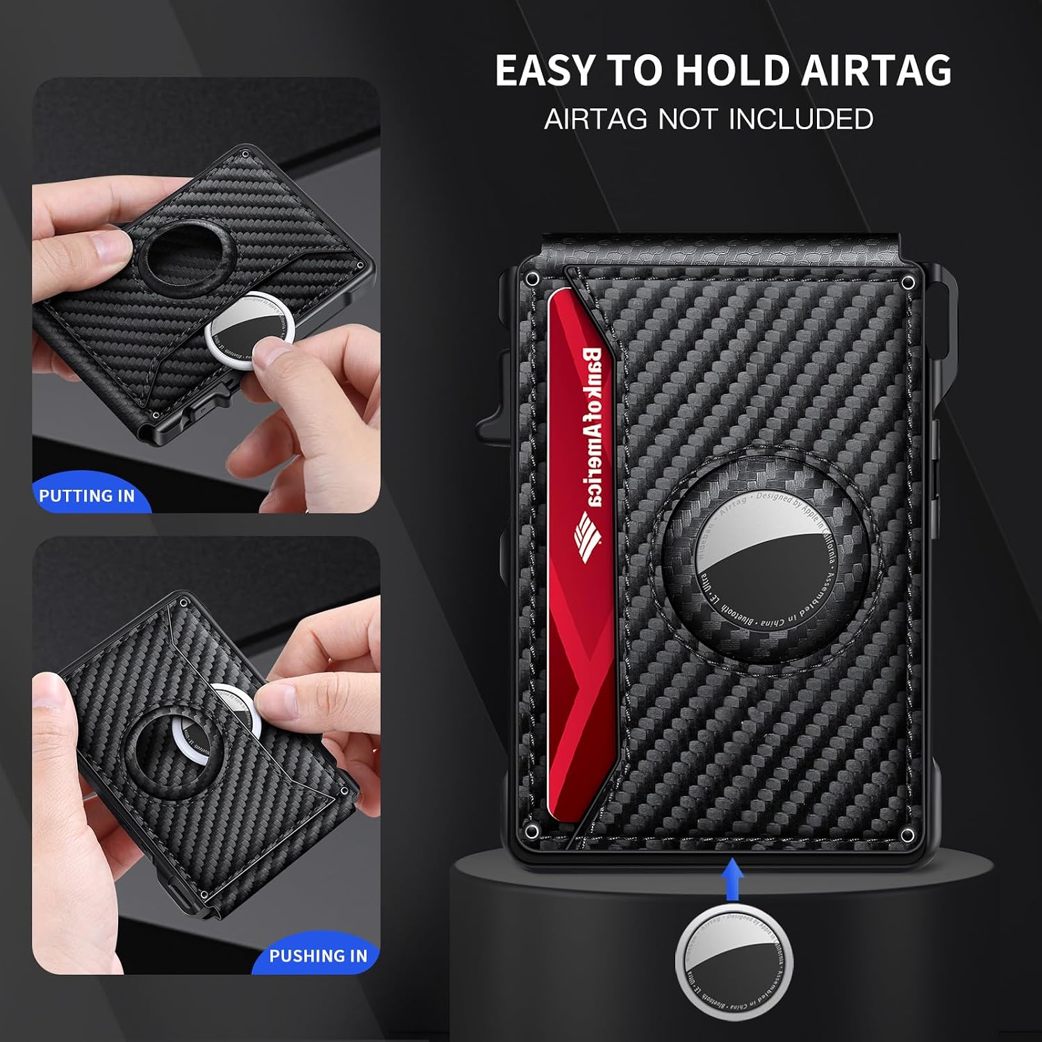 Airtag Wallet for Men Smart Wallet for Air Tag RFID Blocking Minimalist - Image 8
